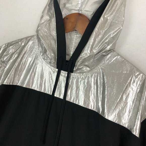 Victoria's Secret Sport Women's Size Small Black Silver Lightweight Hoodie - Picture 2 of 10